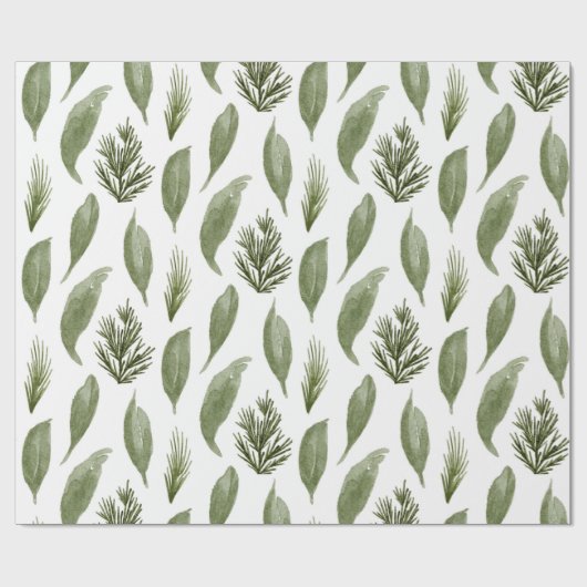 Weihnachtsgrün und Kiefer Geschenkpapier (Flach)