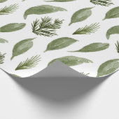 Weihnachtsgrün und Kiefer Geschenkpapier (Ecke)