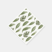 Weihnachtsgrün und Pinienmuster. Feiertage Serviette (Ecke)