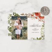 Weihnachtsgrün und Rot Foto Mitteilungskarte (Vorderseite/Rückseite Beispiel)