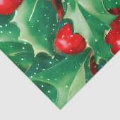 Weihnachtsgrün und Rote Beeren Seidenpapier (Ausschnitt)