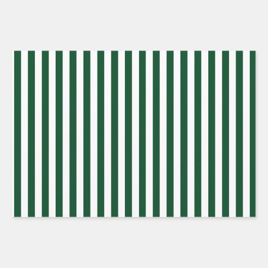 Weihnachtsgrün und weiß gestreift geschenkpapier set (Vorderseite 3)