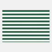 Weihnachtsgrün und weiß gestreift geschenkpapier set (Vorderseite)