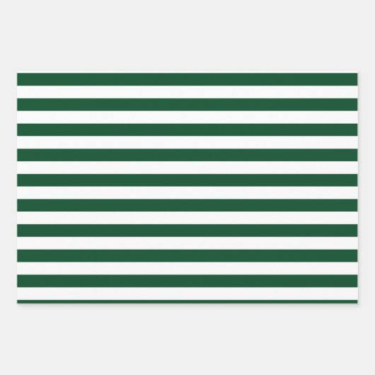 Weihnachtsgrün und weiß gestreift geschenkpapier set (Vorderseite)