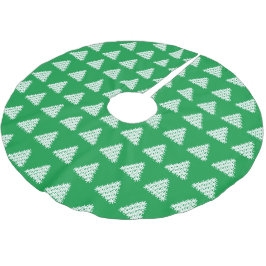 Weihnachtsgrün und weiß Schnee Sterne Bäume Polyester Weihnachtsbaumdecke