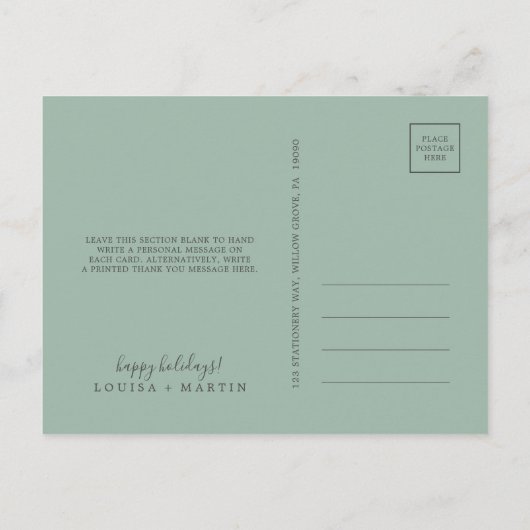 Weihnachtsgrün Verheiratet Weihnachten Vielen Dank (Rückseite)