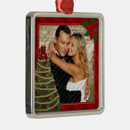 Weihnachtsgrün verzieren silbernes ornament (Rechts)