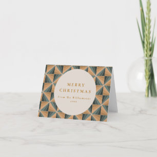 Weihnachtsgrün Vintager Deko Custom Faltblank Feiertagskarte