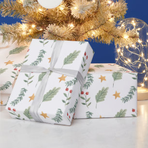 Weihnachtsgrün Watercolor Wrapping Paper Geschenkpapier