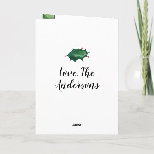 Weihnachtsgrün Weihnachtsgrün Weihnachtskarte Feiertagskarte (Rückseite)