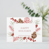 Weihnachtsgrün-Weihnachtskarte für Geschäftsleute Einladung (Stehend Vorderseite)