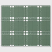 Weihnachtsgrün-Weiß-Gingham-Karo-Muster Geschenkpapier (Flach)