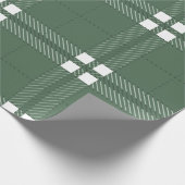 Weihnachtsgrün-Weiß-Gingham-Karo-Muster Geschenkpapier (Ecke)