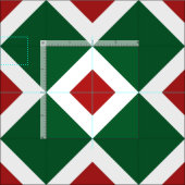 Weihnachtsgrün, Weiß, rotes Diamant-Muster-Gewebe Stoff (Kachel)