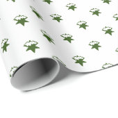 Weihnachtsgrün-weiße Schneeflocken Schneesterne ni Geschenkpapier (Rolleneckpunkt)