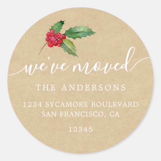 Weihnachtsgrün Wir haben das neue Adressetikett ve Runder Aufkleber (Vorderseite)