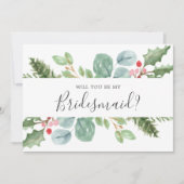 Weihnachtsgrün wirst du meine Bridesmaid-Karte sei Einladung (Vorderseite)