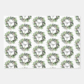 Weihnachtsgrün Wreath Joyful Script Holiday Geschenkpapier Set (Vorderseite)