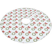 Weihnachtsgrün Wreath Red Bow Rustic Polyester Weihnachtsbaumdecke (Schrägansicht)