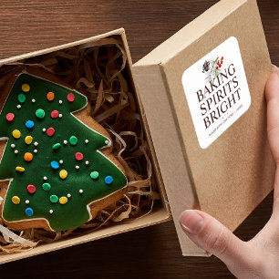 Weihnachtsgrün zum Backen macht Stimmung Quadratischer Aufkleber