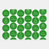 Weihnachtsgrüne Kreise Kundenname Geschenkpapier Set (Vorderseite 3)