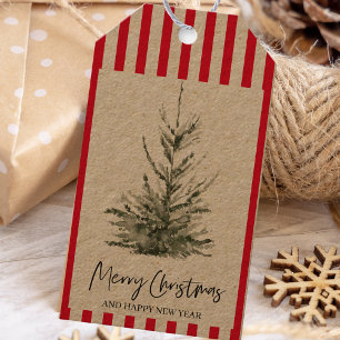 Weihnachtsgrüner Baum Frohe Weihnachten Geschenk Geschenkanhänger