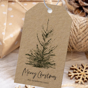 Weihnachtsgrüner Baum Frohe Weihnachten Geschenk Geschenkanhänger
