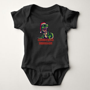 Weihnachtsgrüner Dinosaurier Dinosaurier-Design Baby Strampler
