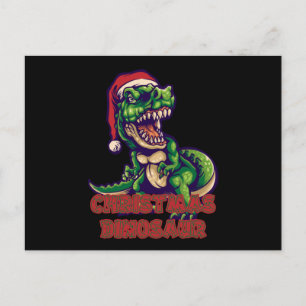 Weihnachtsgrüner Dinosaurier Dinosaurier-Design Postkarte