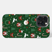 Weihnachtsgrünes Muster iPhone Hülle (Rückseite (Horizontal))