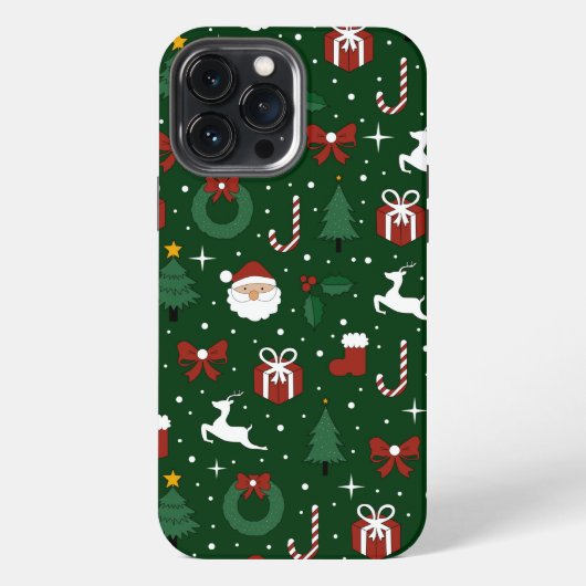 Weihnachtsgrünes Muster iPhone Hülle (Rückseite)