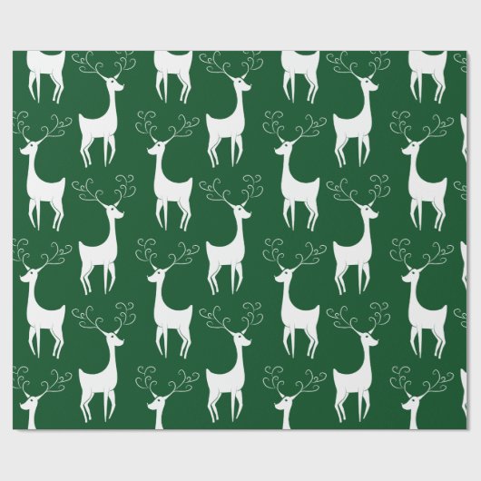 Weihnachtsgrünes Ren-Lech-Packpapier Geschenkpapier (Flach)