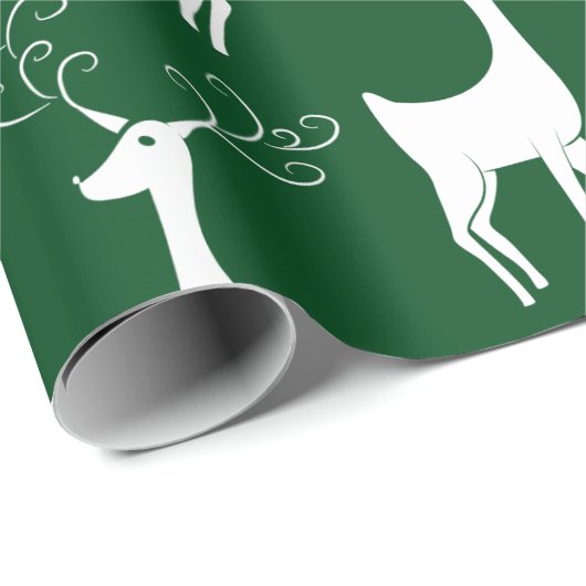 Weihnachtsgrünes Ren-Lech-Packpapier Geschenkpapier (Rolleneckpunkt)