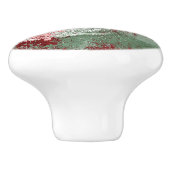 Weihnachtsgrunge | Rot Grün und Weiß XMas Tree Keramikknauf (Seitenansicht)