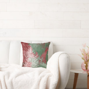 Weihnachtsgrunge   Rot Grün und Weiß XMas Tree Kissen