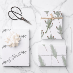WeihnachtsGrüntöne Geschenkpapier Set