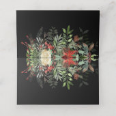 WeihnachtsGrüntöne | Schwarz | Weihnachtsfeier Platzkarte (Innenseite Aufgefaltet)