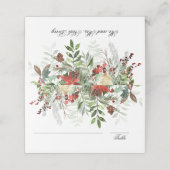 WeihnachtsGrüntöne | weiß | Weihnachtsfeier Platzkarte (Außenseite Aufgefaltet)