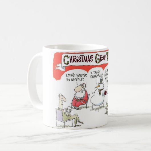 Weihnachtsgruppentherapie Kaffeetasse (Vorderseite Links)