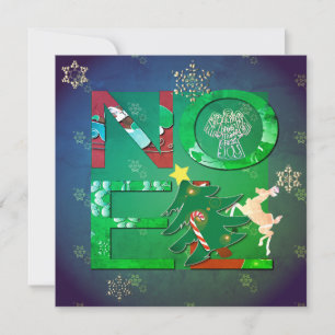 Weihnachtsgruß 2 Fotos Flach Notizkarte Mitteilungskarte
