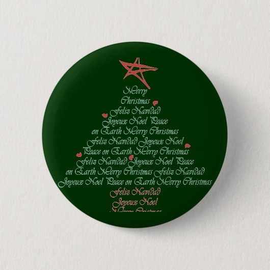 Weihnachtsgruß-Baum Button (Vorderseite)