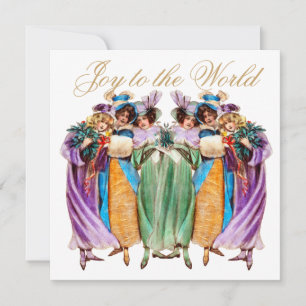 Weihnachtsgruß für Damen im Vintage-Stil Karte