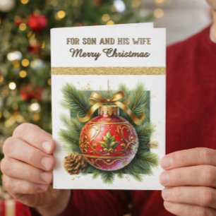 Weihnachtsgruß für Sohn und Ehefrau Feiertagskarte