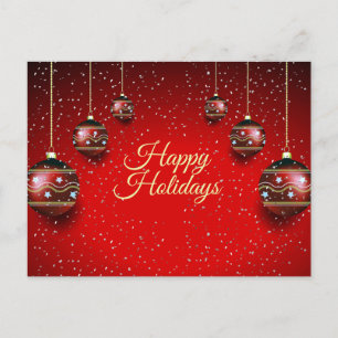 Weihnachtsgruß Golden Rot Winterferien Postkarte