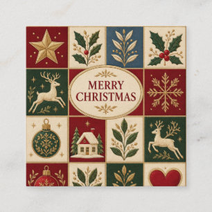 Weihnachtsgruß, handgefertigtes Erbstück-Quilt-Des Begleitkarte