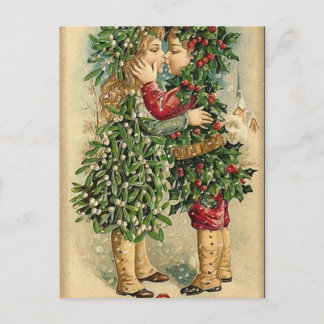 Weihnachtsgruß im viktorianischen Stil Retro Vinta Feiertagspostkarte