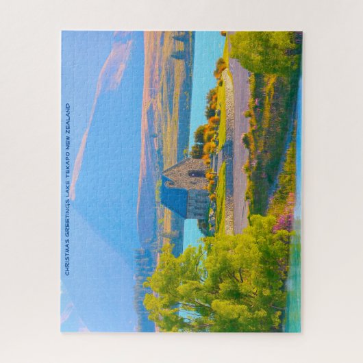 Weihnachtsgruß Lake Tekapo Neuseeland Puzzle (Vertikal)