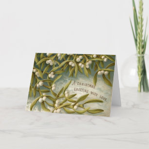 Weihnachtsgruß Mistletoe Vintage Urlaubskarte Feiertagskarte