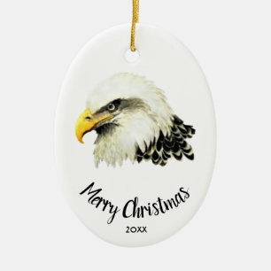 Weihnachtsgruß mit Adler Eule Vogel Benutzerdefini Keramik Ornament