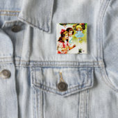 Weihnachtsgruß mit den Mädchen, die den Chris Button (Beispiel)